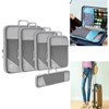 5Pcs Compression Packing Cubes Travel Cubes Organiser Bags Luggage Suitcase Organizer Bags with Double Zipper Mesh and Handle for Suitcase Backpack - 3 of 4