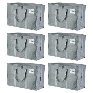 Unique Bargains Foldable Extra Large Moving Underbed Storage Bags with Reinforced Handle 6 Pcs - 1 of 4