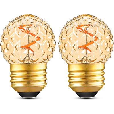 Runesay G40 Replacement Bulbs Night Light Bulbs Small Edison Light Bulb Base Sizes Chart Mini Globe Low Watt Light Bulbs 1W(10W Equivalent),2 Pack