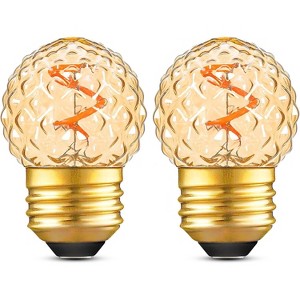 Runesay G40 Replacement Bulbs Night Light Bulbs Small Edison Light Bulb Base Sizes Chart Mini Globe Low Watt Light Bulbs 1W(10W Equivalent),2 Pack - 1 of 4