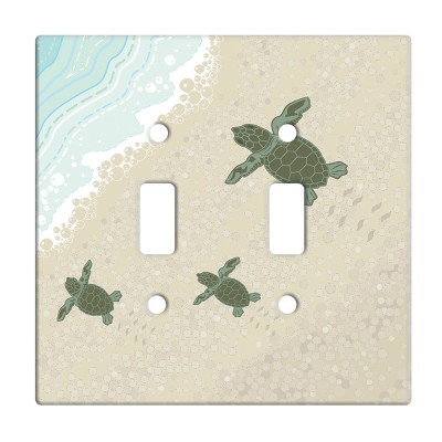 RightSide Designs Baby Turtle Ceramic Double Switchplate