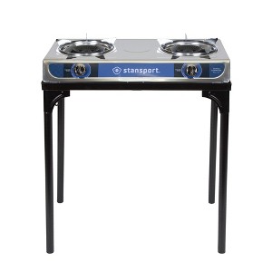 Stansport Stainless Steel Double Burner Stove With Stand - 1 of 4