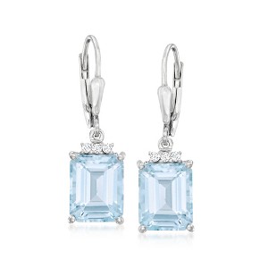 Ross-Simons 7.75 ct. t.w. Sky Blue Topaz Drop Earrings With .10 ct. t.w. White Topaz in Sterling Silver - 1 of 3