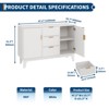 47.2" W Storage Cabinet with 3 Drawers,  Large Sideboard with 2 Doors, Modern Mid-Term TV Stand Coffee Bar Cabinet Living Room, Kitchen, Entry - 2 of 4