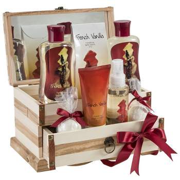 Freida & Joe  French Vanilla Fragrance Spa & Skin Care Collection in Wooden Jewelry Box Bath & Body Gift Set