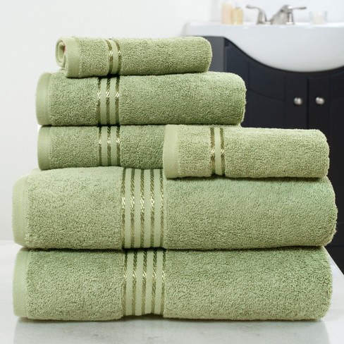 Hastings Home 100% Cotton Hotel-style Towel Set - Green, 6 Pieces