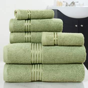 Hastings Home 100% Cotton Hotel-Style Towel Set - Green, 6 Pieces