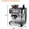 Coucheta Espresso Machine with Built-in Grinder & Milk Frother, 20 Bar Dual Boiler Coffee Maker with LCD Display, 95oz Removable Water Tank - 2 of 4