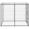 Dog Kennel Black and silver Powder-coated steel, PE vidaXL - 3 of 4