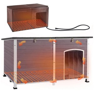 Aivituvin 59.1"L Extra Large Heated Dog House with Heating Pad-AIR63/64-IN-HP - 1 of 4