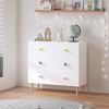 Ruvalino Decorative Storage Cabinets Kids 3 Drawer Dresser for Bedroom and Nursery Storage, White, 31.5"*11.81"*28.94" - 2 of 4