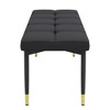 Cesicia Multifunctional Black Shoe Bench with Faux PU Cushion, Sturdy Metal Legs - 3 of 4
