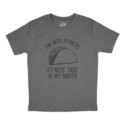 Youth Fitness Tacos T Shirt Funny Workout Mexican Food Lovers Joke Tee For Kids - Crazy Dog Youth T Shirt