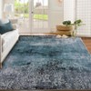 Washable Rugs Non Slip - Modern Semi-Circle Floral Carpet for Living Room & Bedroom - 3 of 4