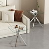 Dolonm 17.72" Square Tempered Glass End Table with Metal Legs, Set of 2, Modern Living Room Side Tables - 3 of 4