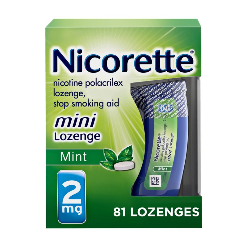Nicorette 2mg Mini Lozenge Stop Smoking Aid - Mint, 1 of 10
