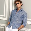 Campus Sutra Men Men's Icy Blue Paisley-Lined Shirt - 2 of 4