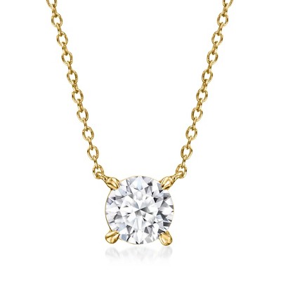Ross-Simons 1.00 Carat Lab-Grown Diamond Solitaire Necklace in 18kt Gold Over Sterling