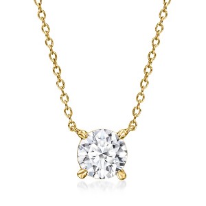 Ross-Simons 1.00 Carat Lab-Grown Diamond Solitaire Necklace in 18kt Gold Over Sterling - 1 of 3