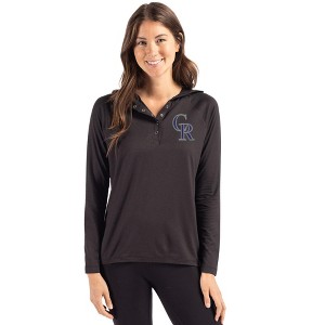 Colorado Rockies Cutter & Buck Coastline Epic Comfort Recycled Womens Hooded Shirt - 1 of 1