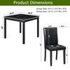 FONTOI Modern Wooden Dining Table Set with Square Table and Upholstered Chairs for Elegant Home Dining and Kitchen Spaces, Black, 34.5"*34.5"*30" - 4 of 4