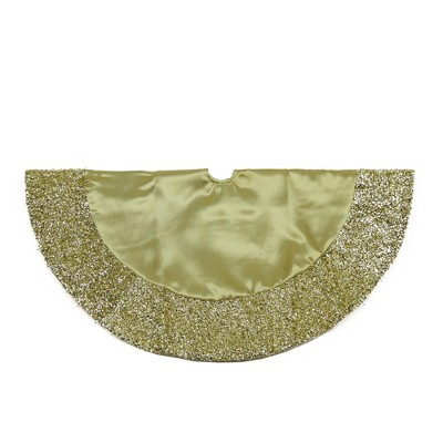 Northlight 20" Gold Mini Christmas Tree Skirt with Tinsel Trim