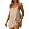 Coolmee Women Workout Romper Dress With Shorts Underneath Sleeveless Spaghetti Straps Athletic Outfits Casual Vacation U Neck Dress - 2 of 4