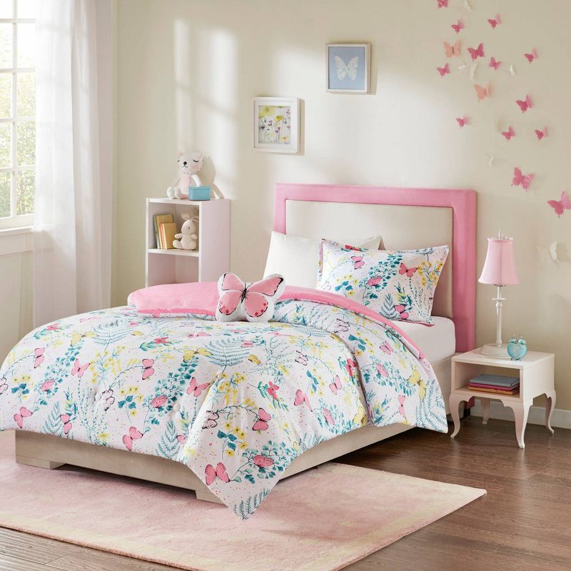 Amelia Reversible Butterfly Print Kids' Comforter Set - Mi Zone, 3 of 10