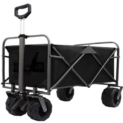 Grungis Outdoor Portable Wagon Cart,Shopping Cart with Wheels,Utility Cart for Camping,Shopping