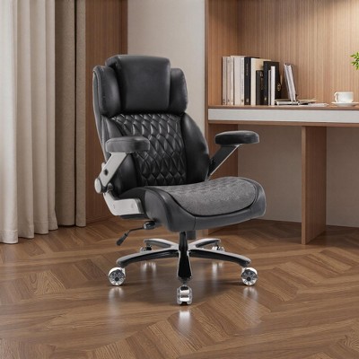 Dsvimoy Task and Office Chair Big and Tall Office Chair Ergonomic Design with Adjustable Headrest for Office, Black, 31.89"*25.59"*17.32"