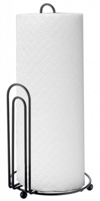 Home Basics Double Wire Free Standing Paper Towel Holder, Black