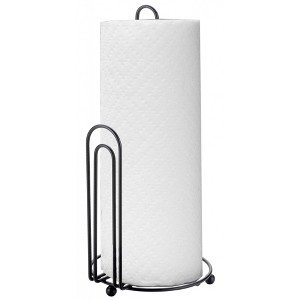 Home Basics Double Wire Free Standing Paper Towel Holder, Black - 1 of 4