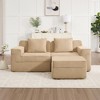 AENKYO 81.1" Modular Corduroy Modular Sectional Sofa with Ottoman, Boneless Sectional Deep Seat Sofa with Throw Pillows, No-Assembly - 3 of 4