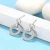 Round Circle Drop Earrings for Women Sterling Silver Clear Cz Ginger Lyne Collection - 3 of 4