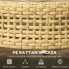 23.2'' 2 Piece Wicker Patio Table Set, PE Rattan End Table Set, Outdoor Round Coffee Table Set Yellow - 4 of 4