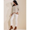 INSPIRE CHIC Women Striped Long Sleeve Drop Shoulder Curved Hem Pullover Top Sweater - 2 of 4
