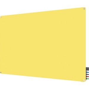 Ghent Manufacturing Harmony Magnetic Glass Dry Erase Board Frameless Yellow 4' x 3' (HMYRM34YW) - 1 of 3