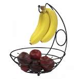 Home Basics Wire Collection Fruit Bowl with Banana Tree, Black
