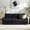 VASIP 83.86"Corduroy Fabric sofa,Modern Compressed Couch,3-Seater Sofa, Furniture for Living Room,Bedroom,office ,Black - 4 of 4
