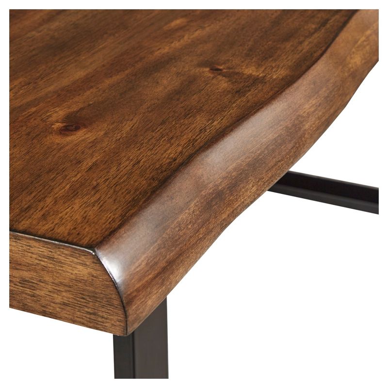 Hartwell Rustic Live Edge Wood and Metal Dining Table Brown - Inspire Q, 4 of 5
