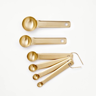 Stainless Steel Measuring Spoons in Gold, Set of 4 – C by M Creative