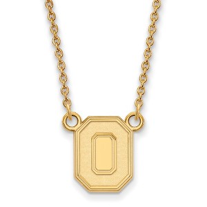 Black Bow Jewelry 14k Yellow Gold Plated Sterling Silver Ohio State Buckeyes NCAA Necklace 18 Inch - 1 of 4