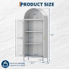 73" Arched Metal Storage Cabinet, Adjustable Shelves & Drawer Option, Bookcase Storage Organizer with Glass Doors ,Cold-Rolled Steel - 2 of 4