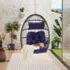 Infurnic Patio Swings, Hammock Hanging Swinging Chair with Soft Cushion, Outdoor Swing Egg Chair for Balcony Backyard Garden, Blue, 28.5"*28.7"*55.11" - 3 of 4