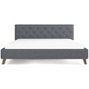 Queen Size Upholstered Platform Bed with Headboard for Bedroom - 3 of 4