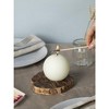 Set of 3 Round Teal Candles - 3 inch Sphere Candles for Wedding & Home Decor - Unscented Long Burning - 3 of 4