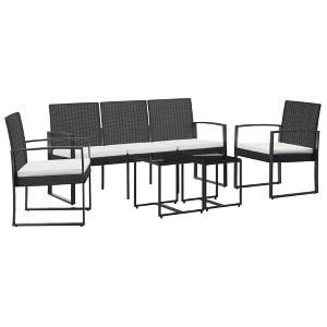 vidaXL Garden Dining Set Black and anthracite Polypropylene, Steel - 1 of 4