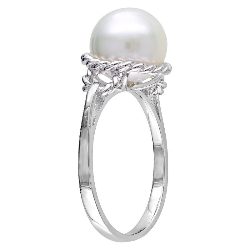 9-9.5mm Cultured Freshwater Pearl Ring in Sterling Silver - White, 2 of 4