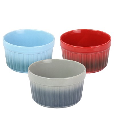 Crock Pot 8 Ounce Thornburg 3 Piece Stoneware Assorted Ramekin Dish Set