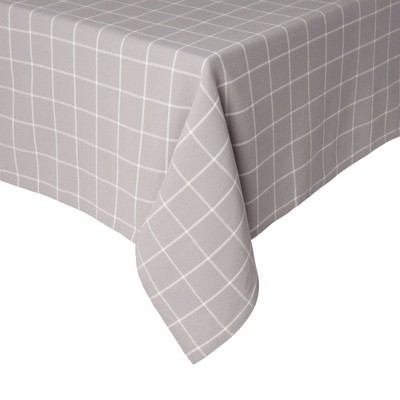 70" x 52" Cotton Window Pane Tablecloth Gray - Town & Country Living